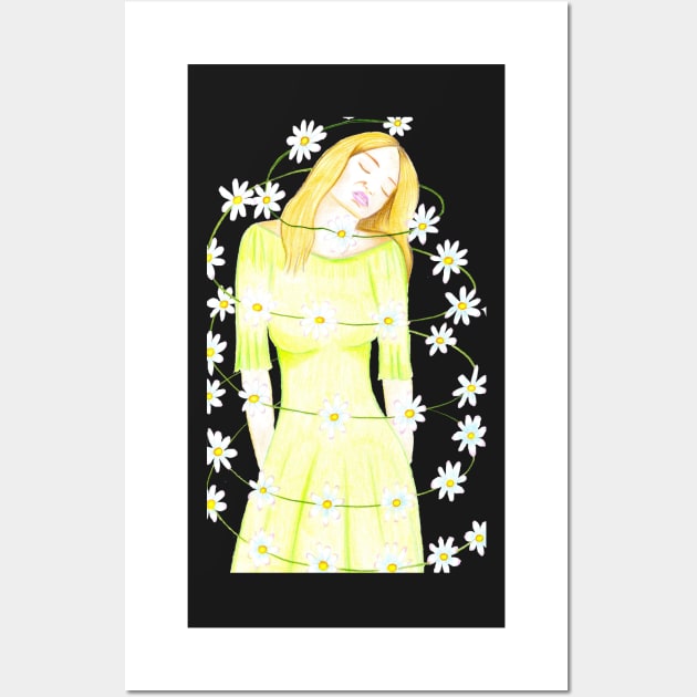 Dancing with the Daisies- Yellow Wall Art by EarthSoul